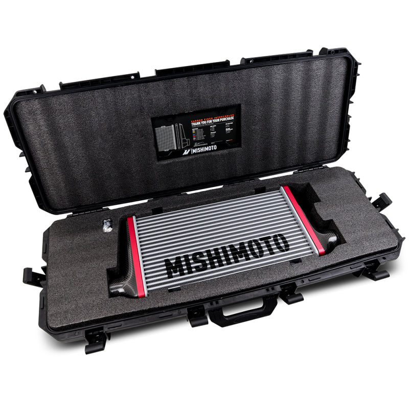 Mishimoto Universal Carbon Fiber Intercooler - Gloss Tanks - 450mm - MMINT-UCF-G4B-C-G