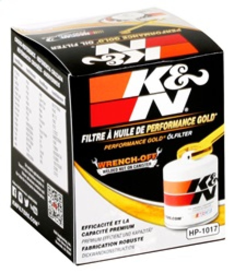 K&N 3.74inch / 2.98 OD Performance Gold Oil Filter - HP-1017