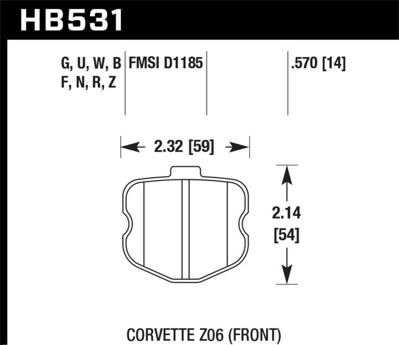 Hawk 2010-2013 Chevrolet Corvette Grand Sport HPS 5.0 Front Brake - HB531B.570