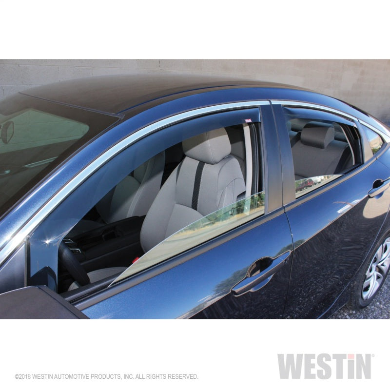 Westin 2016-2018 Honda Civic Sedan Wade In-Channel Wind Deflector 4pc - 72-44493