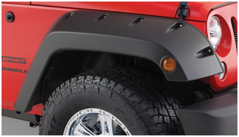 Bushwacker 07-18 Jeep Wrangler Pocket Style Flares 2pc - Black - 10077-02