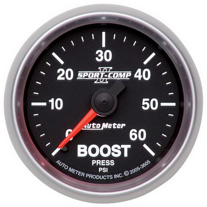 Autometer Sport-Comp II Mechanical 52mm 0-60 PSI Mechanical Boost Gauge - 3605