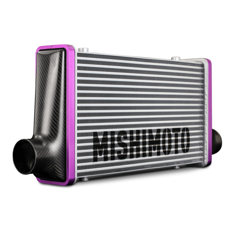 Mishimoto Universal Carbon Fiber Intercooler - Gloss Tanks - 450mm - MMINT-UCF-G4B-C-G