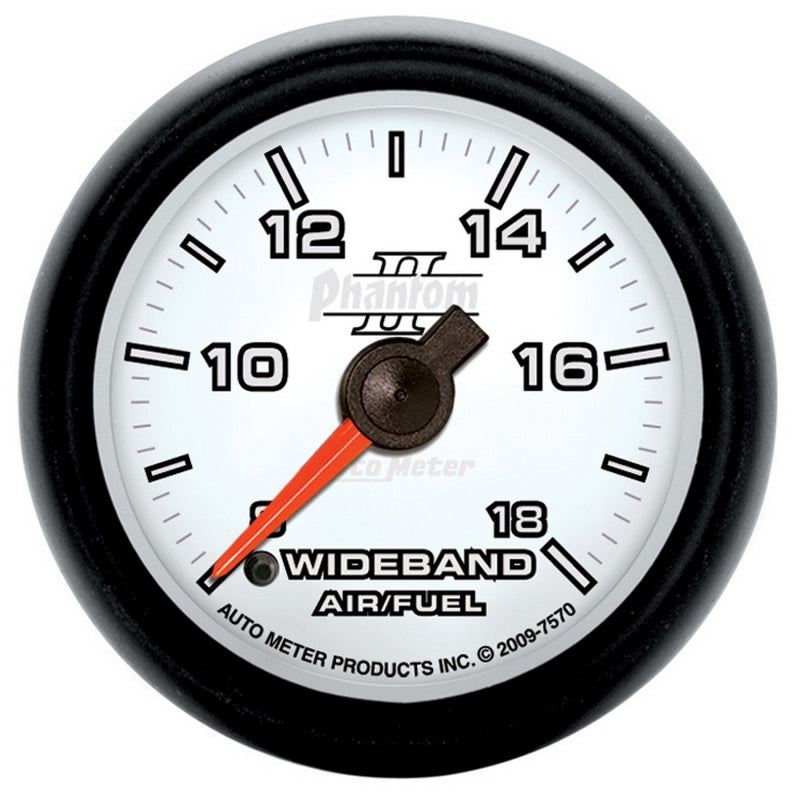 Autometer Phantom II 52mm Full Sweep Electronic 8:1-18:1 AFR Wideband - 7570