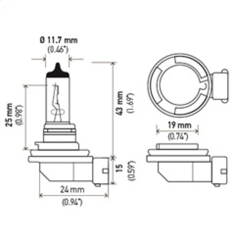 Hella Optilux H8 12V/35W XB Xenon White Bulb (pair) - H71071372