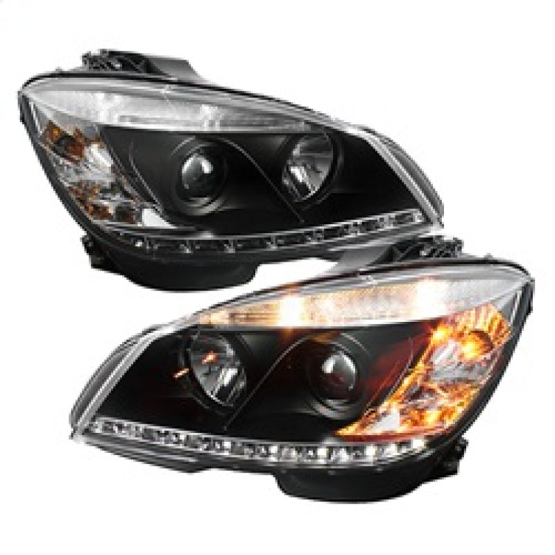 Spyder Mercedes Benz C-Class 08-11 Projector Headlights Halogen - DRL - 5042262