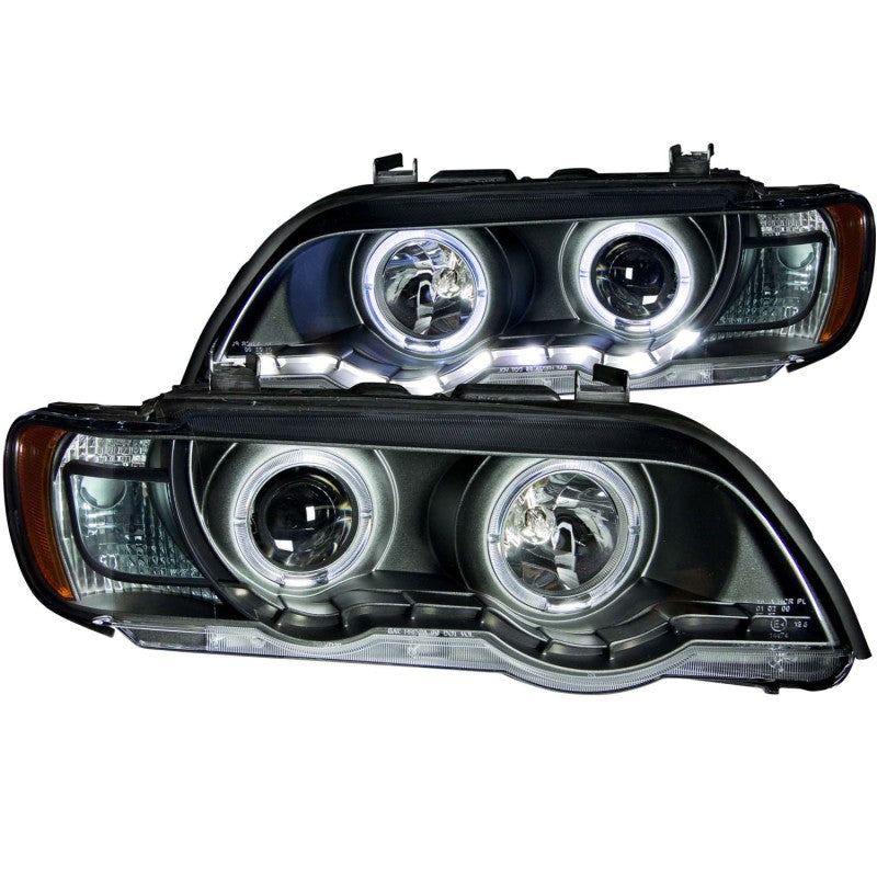 ANZO 2000-2003 BMW X5 Projector Headlights w/ Halo Black - 121398