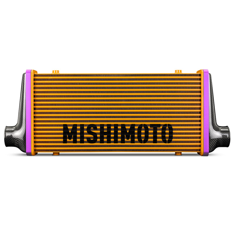 Mishimoto Universal Carbon Fiber Intercooler - Gloss Tanks - 450mm - MMINT-UCF-G4B-C-G