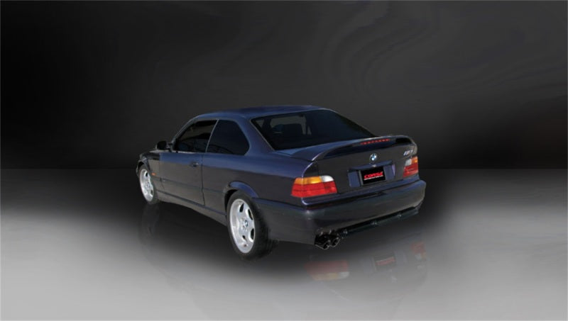 Corsa 1992-1999 BMW 325i/is Coupe E36 Black Sport Cat-Back Exhaust - 14553BLK