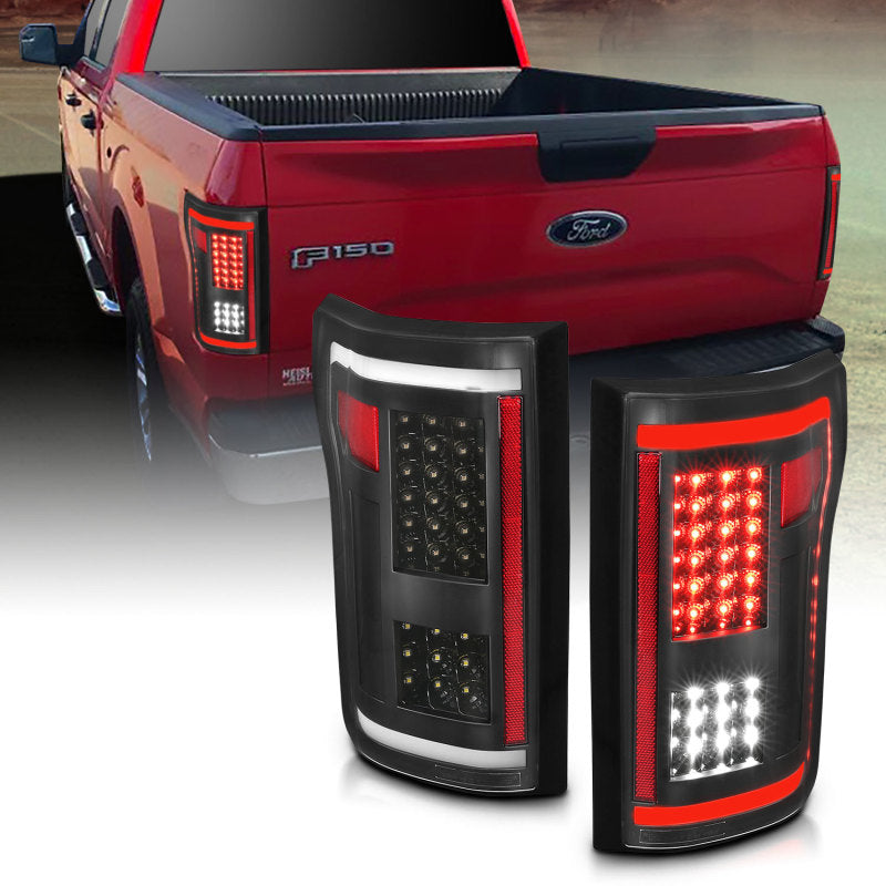 ANZO 2015-2017 Ford F-150 LED Taillights Black - 311285