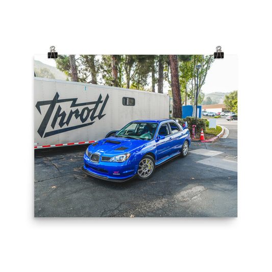 throtl World Rally Blue STI Poster (16"x20")