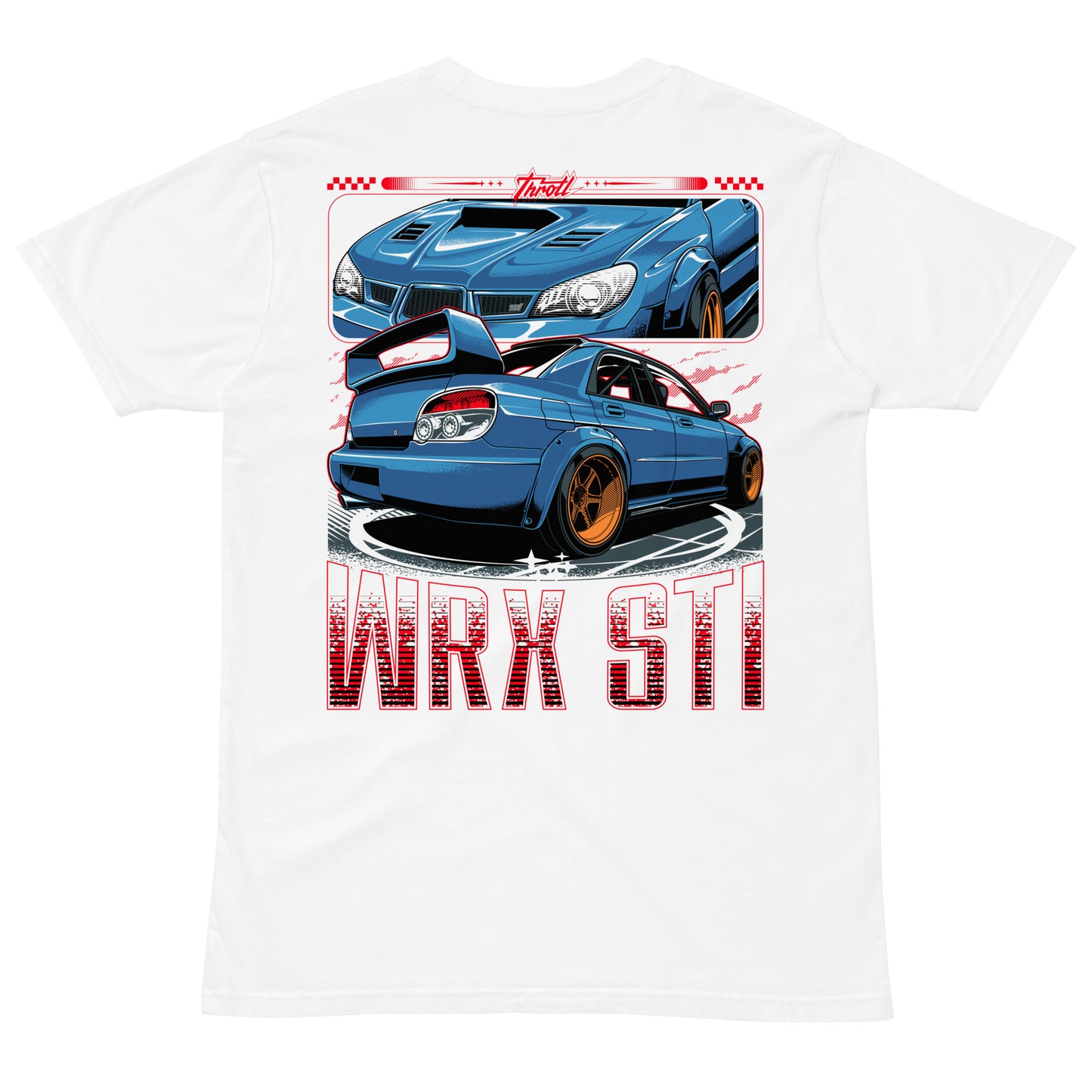 throtl White WRX STI Short Sleeve Tee Shirt