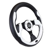 NRG Reinforced Steering Wheel (320mm) Blk w/White Trim & 4mm - RST-001WT.