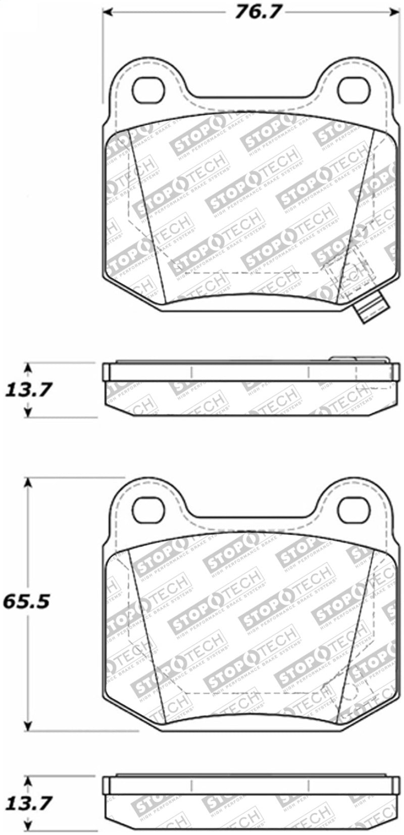StopTech Street Select Brake Pads - Rear - 305.09610