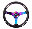 NRG Reinforced Steering Wheel (350mm / 3in. Deep) Classic Blk - RST-036BSB-MC.