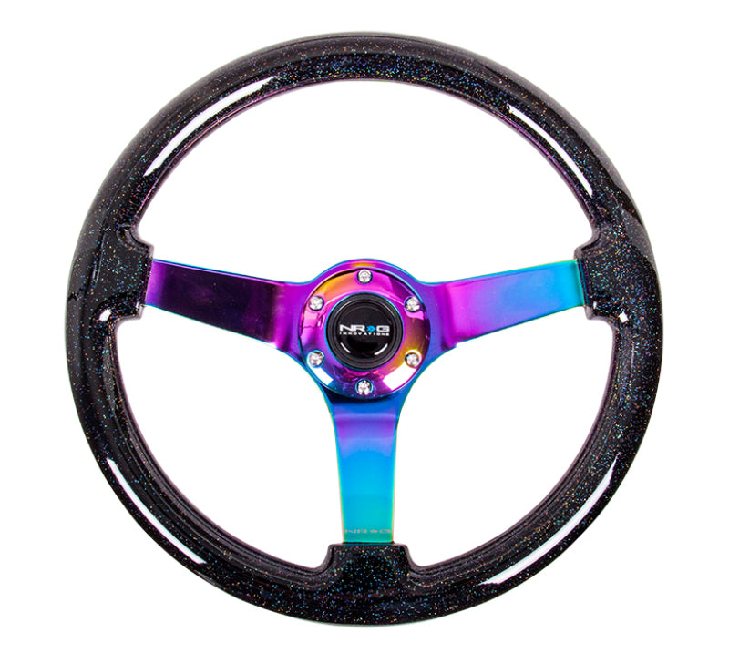 NRG Reinforced Steering Wheel (350mm / 3in. Deep) Classic Blk - RST-036BSB-MC.