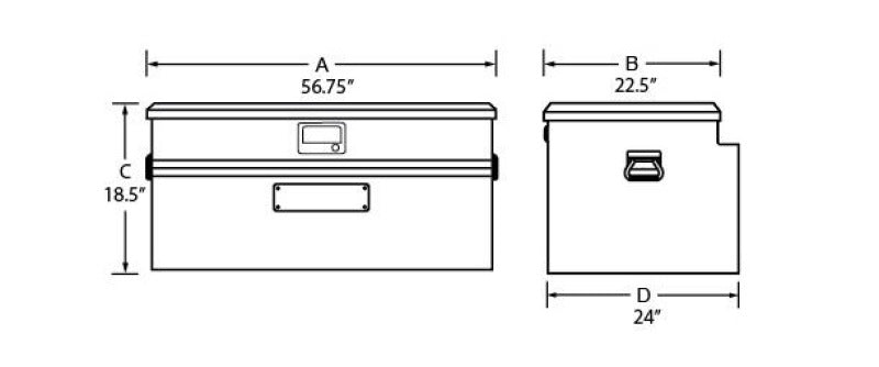 Tradesman Aluminum Flush Mount Truck Tool Box Full/Wide (56in.) - - 9456WB