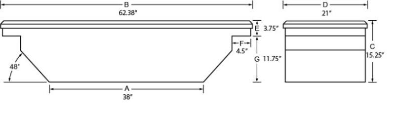 Tradesman Aluminum Single Lid Cross Bed Truck Tool Box (63in.) - 9304