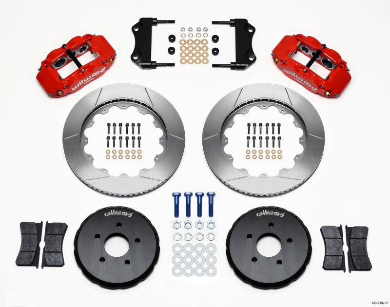 Wilwood Narrow Superlite 6R Front Hat Kit 14.00in Red Nissan - 140-9192-R.