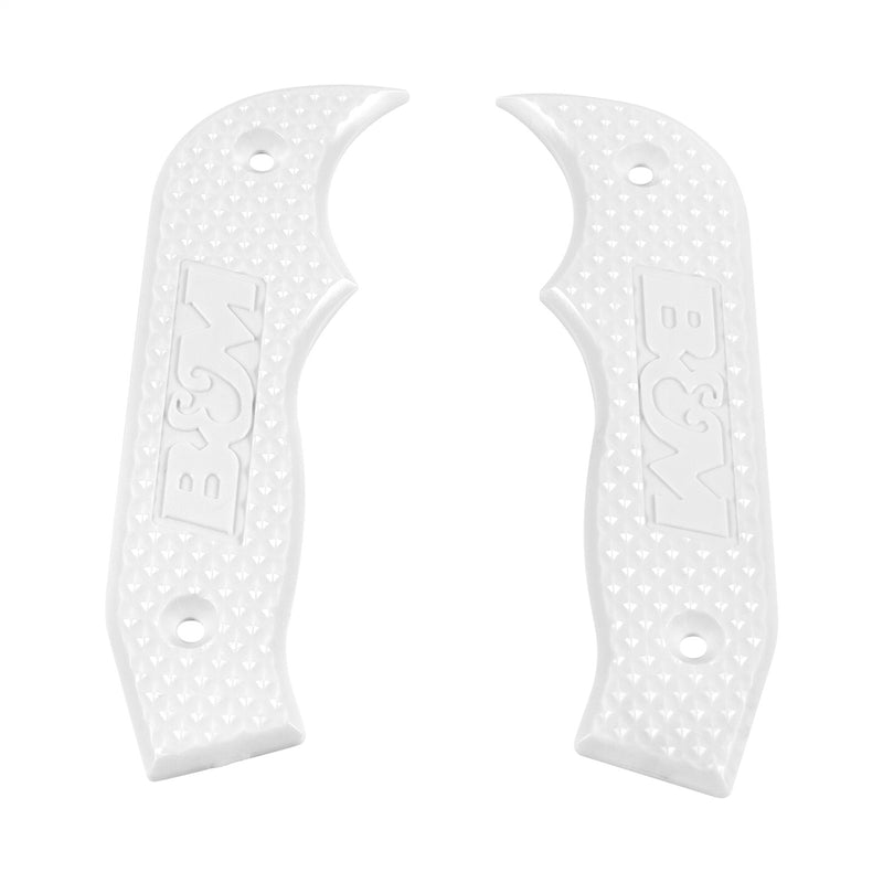 Magnum Grip Side Plates; Polycarbonate; Diamond Texture Pattern; White; - 81205