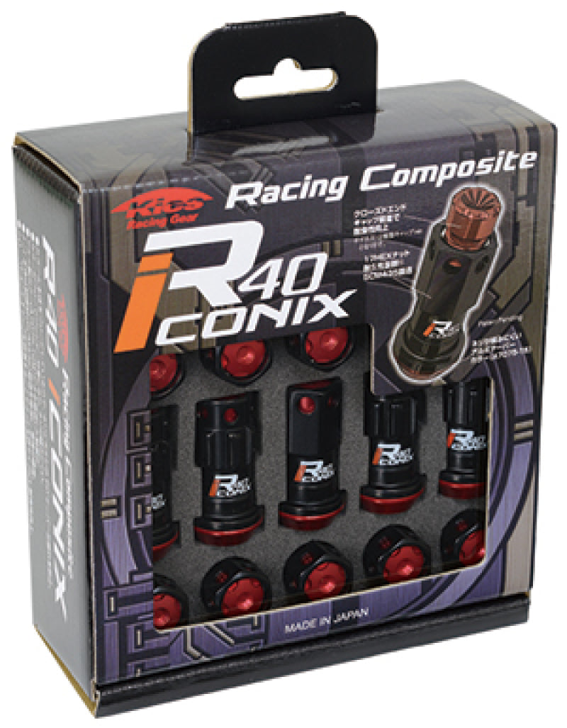 Project Kics 12X1.25 Black R40 Iconix Lug Nuts - 16+4 - WRIA13KR