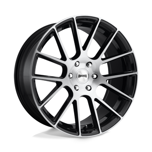 Set of 4: DUB S206 Luxe Wheel, 22x9.5 +20 Offset 6x139.7, Gloss Black Brushed - S206229577+20