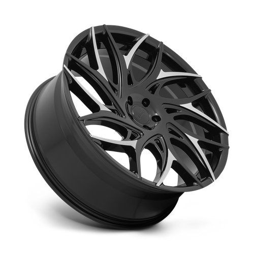 Set of 4: DUB S259 G.O.A.T. Wheel, 24x10.0 +25 Offset 6x139.7, Gloss Black With Machined Spokes - S259240084+25