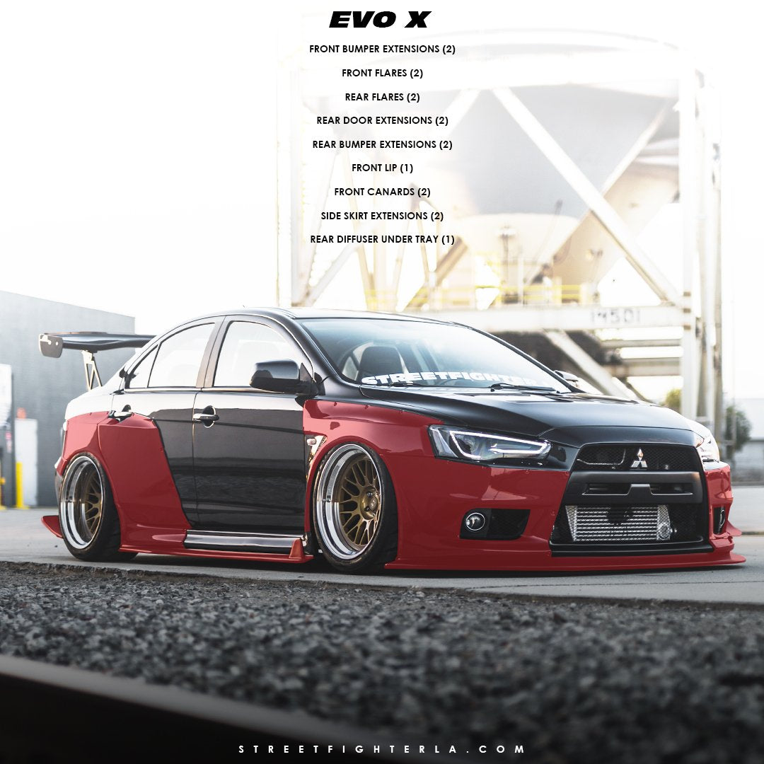 EVO X Wide Body Kit - SFXLA-EVOX-FLKIT-FRP.