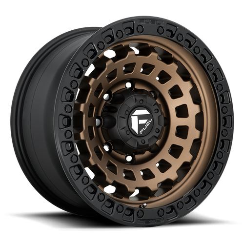 Set of 4: Fuel D634 Zephyr Wheel, 17x9.0 -12 Offset 6x139.7, Matte Bronze Black Bead Ring - D63417908445