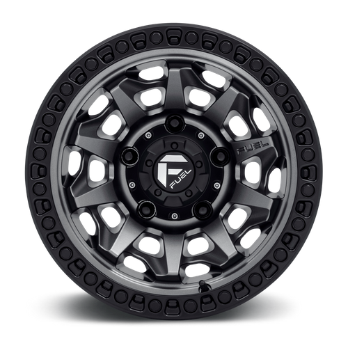 Set of 4: Fuel D716 Covert Wheel, 15x8.0 -19 Offset 5x114.3, Matte Gun Metal Black Bead Ring - D71615806537