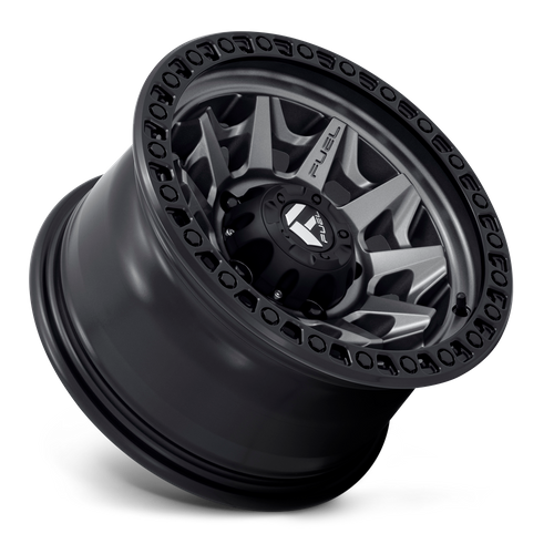 Set of 4: Fuel D716 Covert Wheel, 15x8.0 -19 Offset 5x114.3, Matte Gun Metal Black Bead Ring - D71615806537