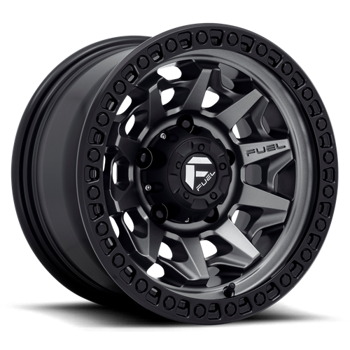 Set of 4: Fuel D716 Covert Wheel, 15x8.0 -19 Offset 5x114.3, Matte Gun Metal Black Bead Ring - D71615806537