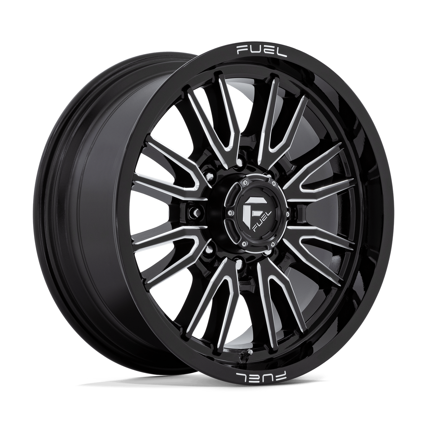 Set of 4: Fuel D761 Clash Wheel, 20x9.0 +20 Offset 8x165.1, Gloss Black Milled - D76120908257