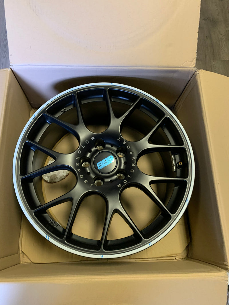 **Open Box**  BBS CH-R 19x8.5 5x120 ET32 Satin Black Polished Rim Protector - CH104BPO