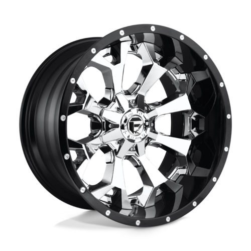 Set of 4: Fuel D246 Assault Wheel, 22x10.0 -13 Offset 8x180, Chrome Plated Gloss Black Lip - D24622001850