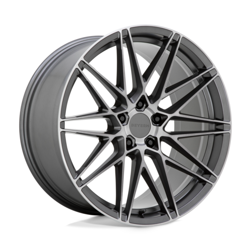 Set of 4: Beyern Damon Wheel, 18x9.5 +35 Offset 5x120, Matte Gunmetal With Brushed Face - 1895DMN355120G74