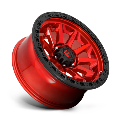 Fuel D695 Covert Wheel, 18x9.0 -12 Offset 6x135, Candy Red Black Bead Ring - D69518908945