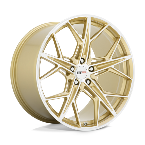 Set of 4: Cray Hammerhead Wheel, 21x9.0 +38 Offset 5x120, Gloss Gold W/ Mirror Cut Face - 2190HMH385120L67