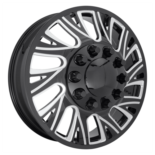 Set of 4: Fuel De41 Ff41 D Wheel, 28x8.25 +105 Offset 10x285.75, Gloss Black Milled - DE412882A9R