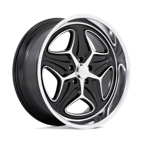 Set of 4: Foose F171 Merlot Wheel, 22x9.0 +15 Offset 5x120.65, Gloss Black Machined - F17122906155