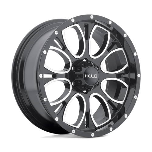 Set of 4: Helo He879 Wheel, 17x9.0 -12 Offset 6x139.7, Gloss Black Machined - HE87979068312N