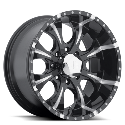 Set of 4: Helo He791 Maxx Wheel, 17x9.0 +18 Offset 6x139.7, Gloss Black Milled - HE7917960918