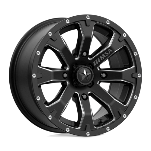 Set of 4: MSA Offroad Wheels M42 Bounty Wheel, 14x7.0 +10 Offset 4x110, Satin Black Milled - M42-04710