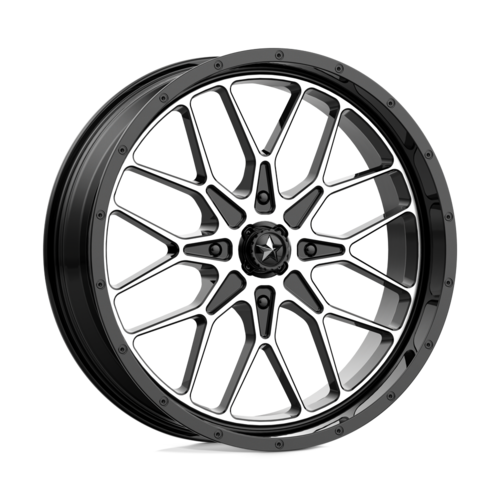 Set of 4: MSA Offroad Wheels M45 Portal Wheel, 15x7.0 +10 Offset 4x137, Gloss Black Machined - M45-05737