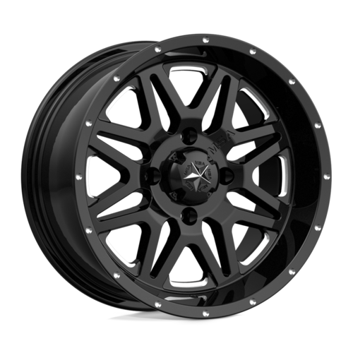 Set of 4: MSA Offroad Wheels M26 Vibe Wheel, 14x7.0 +0 Offset 4x110, Milled Gloss Black - M26-04710M