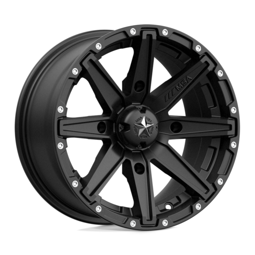 Set of 4: MSA Offroad Wheels M33 Clutch Wheel, 14x10.0 +0 Offset 4x110, Satin Black - M33-04010