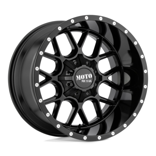 Set of 4: Moto Metal Mo986 Siege Wheel, 22x10.0 +12 Offset 8x170, Gloss Black - MO986220873A12