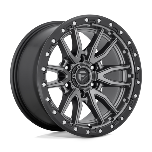 Fuel D680 Rebel Wheel, 16x8.0 +1 Offset 6x139.7, Matte Gun Metal Black Bead Ring - D68016808445