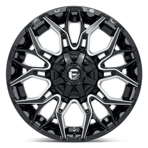 Set of 4: Fuel D769 Twitch Wheel, 22x10.0 -18 Offset 8x170, Glossy Black Milled - D76922001747