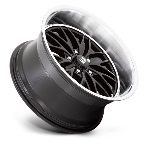 Set of 4: US Mag U138 Santa Cruz Wheel, 20x8.5 +6 Offset 5x120.65, Gloss Black With Diamond Cut Lip - U13820856150